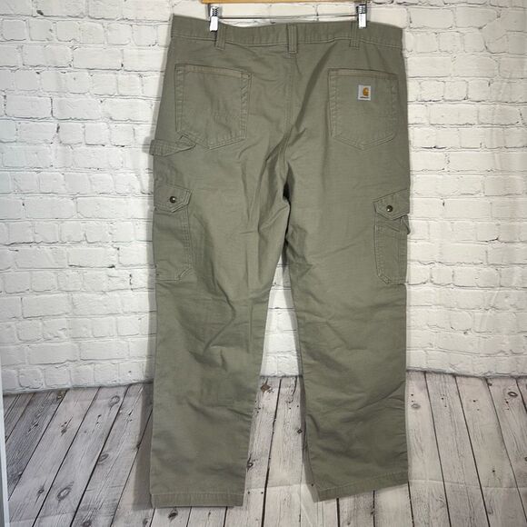 Carhartt Double Knee Cargo Pants Mens 40x32 Brown Ripstop B342 DES - Picture 6 of 9